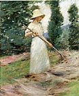 Girl Raking Hay by Theodore Robinson